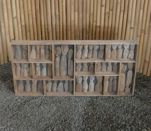 Product image of the product “Wall Art - Human Tribe, made from recycelt wood. 60 x 120 cm ”